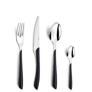 Amefa ECLAT Besteck Set Schwarz 24-teilig für 6 Personen Edelstahl rostfrei