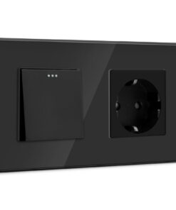 BSEED 1-Gang-Wandschalter + Schuko-Stecker 16 A - Ideal für Küche und Schrankbereiche | BSEED 1-Gang-Wandschalter mit S