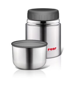 Reer 90430 Edelstahl Warmhaltebox 350ml für Nahrung und Getränke, Ideal für Office-Use, 1 Stück-Packung