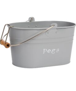 Harbour Housewares Vintage Metall-Kleidung Peg Eimer Grau - Robust für Wäschezimmer & Haushalt