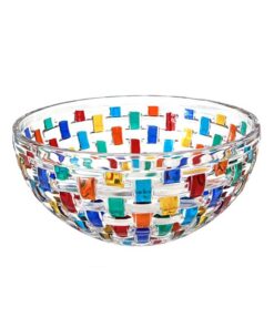 Große handbemalte bunte Kristallglas-Salatschüssel 20,3 cm – Ideal für Hochzeitsdekoration, Obst & Snacks