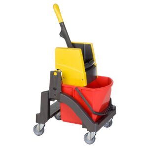 Vermop Nasswischwagen Aquva 1 x 17 L - zweigeteilte Tischlerrolle, ideal für familiäre Nutzung bei Hausreinigung | Verm