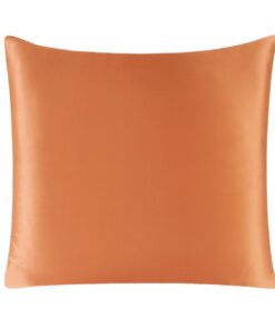 Reiner Seide Satin Kissenbezug Orange 60x60 cm mit Reißverschluss
