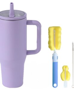 Longiang Doppelwandiger Thermo Becher 40oz Violett für Heiße und Kalte Getränke