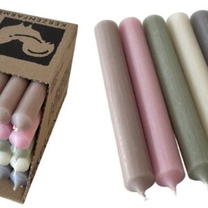 Kerzenfarm Hahnstabkerzen Bunt 25pcs - 22mm Durchmesser, 18cm Länge - Made in Germany - Premium Qualität - Pastellfarben