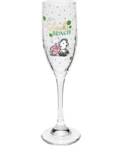Sheepworld Sektglas "Glück" | bedrucktes Secco-Glas, 22,3 cm hoch, 20 cl | Geschenk für Geburtstag und Valentinstag | 47