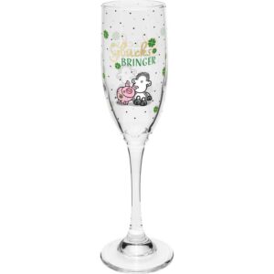 Sheepworld Sektglas "Glück" | bedrucktes Secco-Glas, 22,3 cm hoch, 20 cl | Geschenk für Geburtstag und Valentinstag | 47