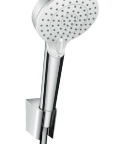 Hansgrohe Crometta Duschkopfhalterset mit Duschschlauch wassersparend Weiß/Chrom Hansgrohe Crometta Duschkopfhalterset