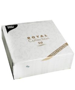 Papstar #84994: 50 weiße Servietten Royal Collection 1/4-Falz 40 cm × 40 cm für Familienparty