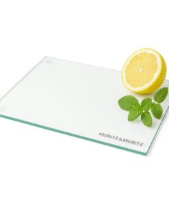 Moritz & Moritz Glasschneidebrett 40x30 cm - Kratzfestes & Hygienisches Schneidebrett aus Sicherheitsglas