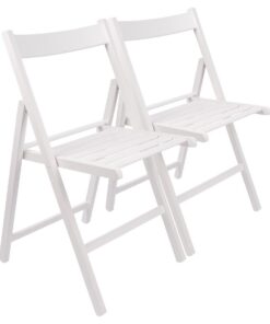 Harbour Housewares Weiße Buchenklappstühle 2er Pack