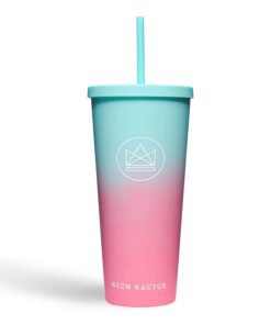 Neon Kactus Doppelwandiger Becher Twist & Shout, wiederverwendbar, plastikfrei, auslaufsicher und recycelbar, 625 ml