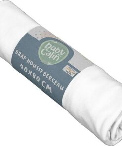 BabyCalin Stretchbettlaken, 100% Baumwolle, 40x80 cm, Weiß