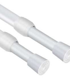 Vista Weiß 135-250cm Verstellbar für Vorhänge ohne Bohren DIY SchrankKitchenBathroom Bücherregal Fenster 2 Stück Auszieh
