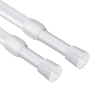 Vista Weiß 135-250cm Verstellbar für Vorhänge ohne Bohren DIY SchrankKitchenBathroom Bücherregal Fenster 2 Stück Auszieh