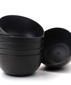 Bugucat Müslischalen Groß 6er Set - bruchfeste Kunststoff Schüssel für Suppe und Müsli - Grillpartys und mehr