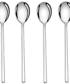 AOOSY Edelstahl Suppenlöffel Set 4 Stücks für Home-Kitchen und Restaurant - Runde Griff 8,5 Zoll Lang, Koreanischer Desi
