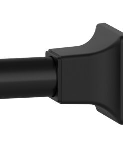 SMODBRODRE Schwarz Duschvorhangstange verstellbar 81,3-111,8 cm Spannfeder-Vorhangstange für Badezimmer und Küche kein R