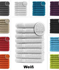 one-home 8er Set Gästetücher Handtücher Duschtücher Badetücher Frottee 100% Baumwolle, Farbe:Weiß, Produktart:Handtücher 50x100 cm