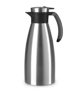 Emsa Soft Grip Isolierkanne, Edelstahl, 12 Stunden heiß + 24 Stunden kalt, Auslaufsicher, Schwarz 1,5 Liter