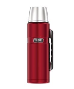 Thermos Stainless King edelstahlfarben rott 1,20l absolut dicht für dich trinkmaschine und griff dauerhaft heiß und kalt