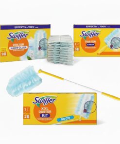 SWIFFER® Staubmagnet XXL Teleskopgriff + 1 Handgriff + 14 Tücher für Hausesenkerien(operationale Haushalte) im großen Au