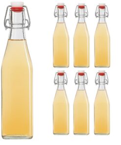 hocz Bügelflaschen 6x 500ml Typ A Weiß - Leere Glasflaschen mit Bügelverschluss für Bier Saft Likör
