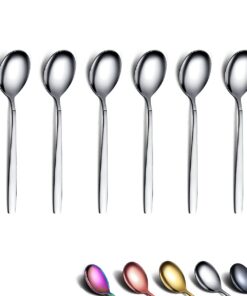 Berglander Edelstahl Teelöffel, 16cm Set, Spülmaschinenfeste Glänzende Dessertlöffel