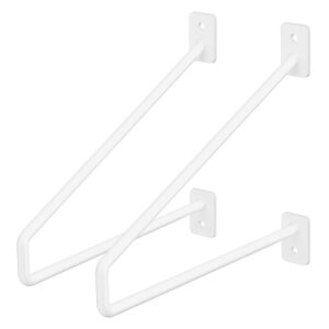 ML-Design White Hairpin Wandhalterung 2 Stück, 220 mm, Industrielle Wandregal, Haarnadel Regalhalterungen, 2 Stück Regal