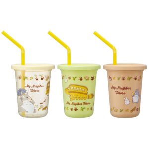 Skater SIH2ST-A Studio Ghibli Totoro Cat Bus Tumbler mit Strohhalm, 8.1 FL oz (230 ml), 3 Stück