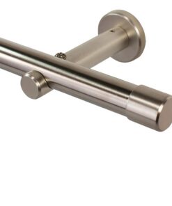 iso-design Edelstahl Gardinenstange 20 mm 200 cm Wand- & Deckenmontage Komplettset mit Halterungen