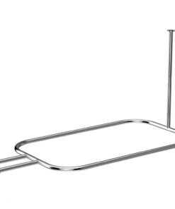 Sikaiqi Aluminium Oval Badewannehängeregal für Clawfoot Bad Square Form für Freestanding Bathtub 58.3"x24" (Silber)