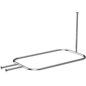Sikaiqi Aluminium Oval Badewannehängeregal für Clawfoot Bad Square Form für Freestanding Bathtub 58.3"x24" (Silber)
