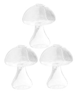 ERINGOGO 3er Pilz Glasvasen Set - Verspieltes Deko Design für Tisch & Wohnzimmer Hydrokultur