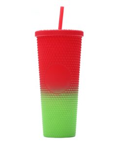 Hztyyier 710 Ml Großkapazität Doppelschichtmattes Tumbler, Leckdeckel, Wiederverwendbar für Wasser, Kaffee und Tee (Grad