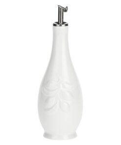 La Porcellana Menage Classic Ölflasche - Porzellanes Ölflasche für Küchen alınne - weiß - 7,5 x 7,5 x 21 cm | La Porcel