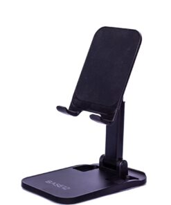 BASE12 hochwertiger, ergonomischer, faltbarer und tragbarer Handy- und Tablet-Ständer für Büro und Haus (schwarz) | BAS