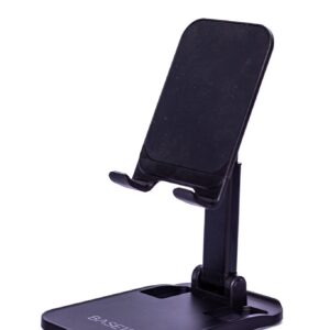 BASE12 hochwertiger, ergonomischer, faltbarer und tragbarer Handy- und Tablet-Ständer für Büro und Haus (schwarz) | BAS
