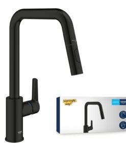 GROHE Start Schwarz Küchenarmatur 360° schwenkbar Wassersparend 2 Strahlarten Spülbecken-Montage
