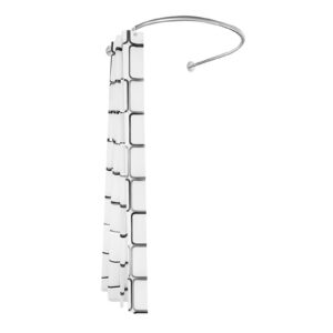Edelstahl Duschvorhangstange U-Form 0.9-1.3m mit Halterungen | Verstellbar 22 mm Durchmesser Duschvorhangstange U-Form