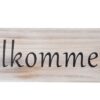Levandeo Willkommen Gartenstecker H47cm Holz Schild Deko