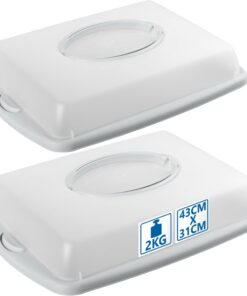 Stimo Grau 2x Kuchen Transportbox mit Tragegriff und Klickverschluss für professionelle Backer beim Transport von Blechk
