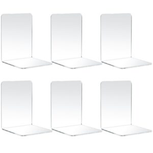 Buchstütze Acryl Regal, 6 Pcs Buchständer Kinder-, Schule- und Bürophase | Bücherhalter Transparente, Buchstützen rutsc
