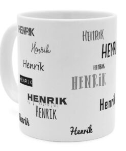 printplanet Tasse mit Namen Henrik - Weißer Kaffeebecher - Personalisierte Schriftarten Sammlung