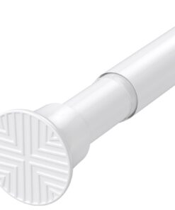 Gardinenstange ohne Bohren – rostfreie Teleskop-Klemmstange, verstellbar 58–120 cm, Weiß