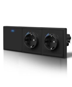 BSEED Lichtschalter USB C Matt 20W Schnellladen Schwarz | BSEED Lichtschalter C-Serie 1 Fach 2 Wege 220mm Schwarz | BSE