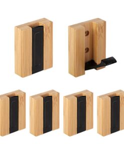 JSVER Moderne Holzwandhaken für Jacken und Mäntel 6 Stück Bambus Haken Faltbar Holz Kleiderhaken