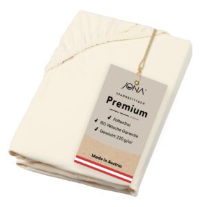 JONA SLEEP® Premium Spann-Bettlaken - 180-200 x 200 cm - 220gm² - hält über 150 Wäschen Stand | ÖKO-TEX 100 JONA SLEEP®