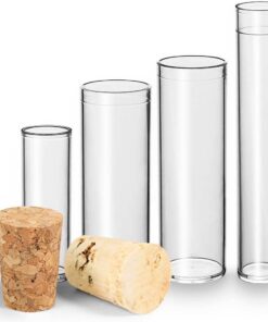 Tuuters Kunststoff Reagenzgläser 100x Ø23 cm mit Korken | Tuuters Kunststoff Röhrchen 75 Stück Set für Labors | Tuuters