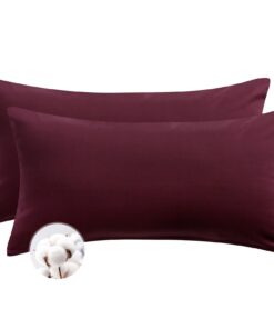 Aisbo Kissenbezug 40x80 Baumwolle - weiche Kopfkissenbezug 40x80cm Rot mit Reißverschluss, OEKO-TEX STANDARD 100 Aisbo